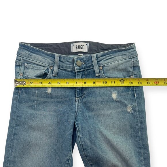 PAIGE Skyline Ankle Peg Jeans Distressed Hem - Picture 10 of 12